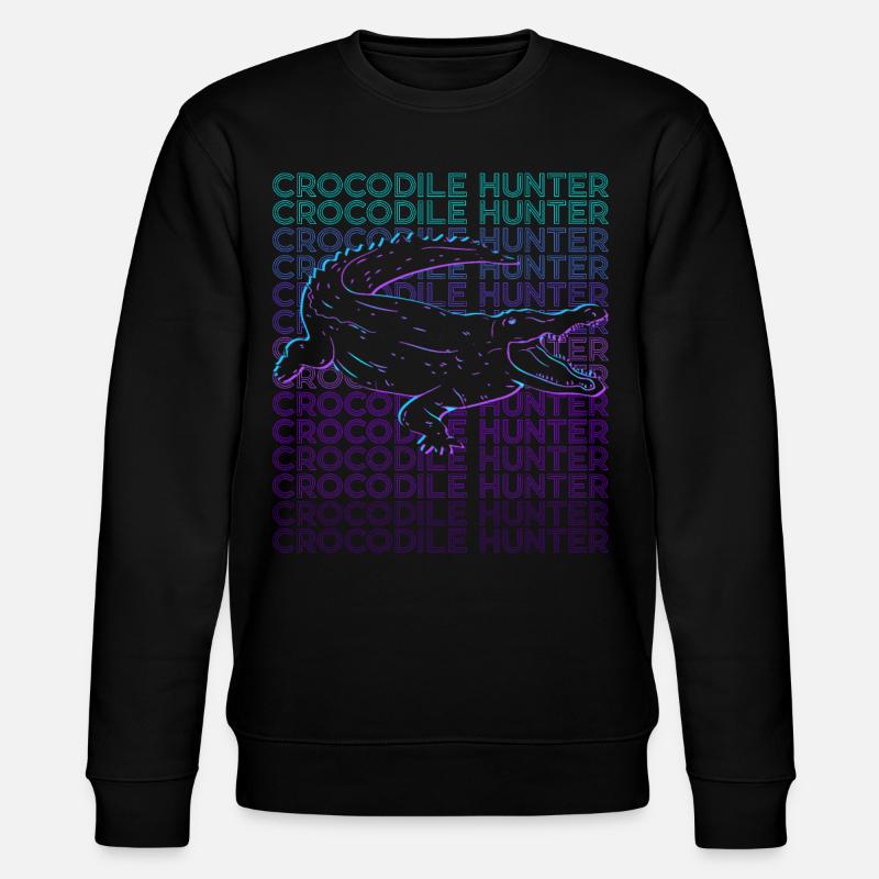 Krokodiljäger Krokodiljagd Retro - Stanley/Stella Unisex Bio-Sweatshirt CHANGER - Schwarz