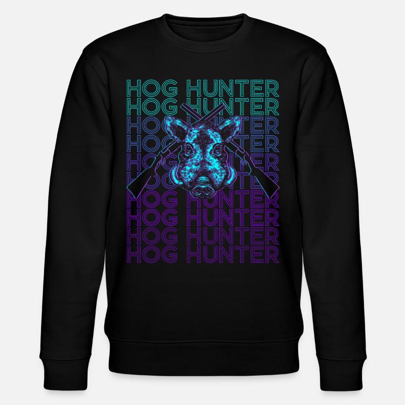 Schweinejagd Hog Hunter Retro - Stanley/Stella Unisex Bio-Sweatshirt CHANGER  - Schwarz