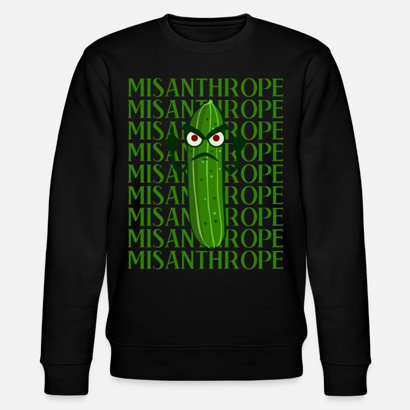 Misanthrop Grumpy Cucumber Dislike - Stanley/Stella Unisex Bio-Sweatshirt CHANGER  - Schwarz