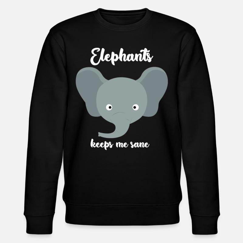 Elephants Cute Elephant - Stanley/Stella CHANGER Unisex Organic Sweatshirt - black