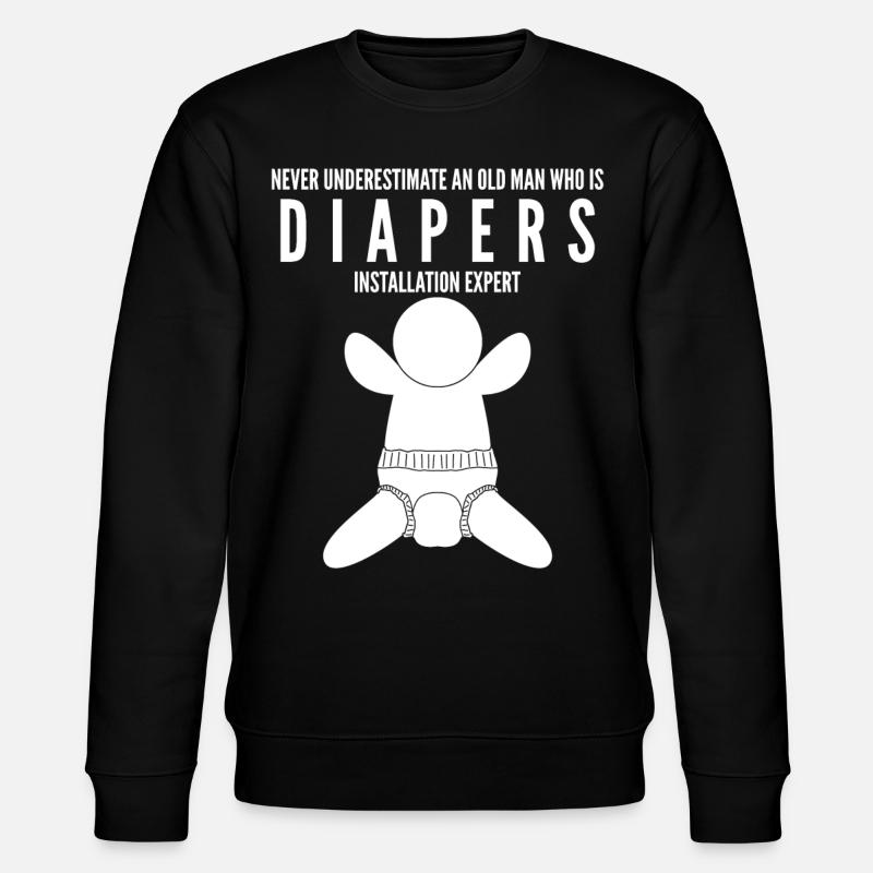 Parents Bébé Couches Grossesse - Sweat bio CHANGER Stanley/Stella Unisexe - noir