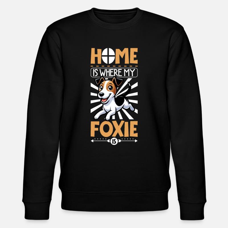 Zuhause - Glatthaar-Foxterrier - Stanley/Stella Unisex Bio-Sweatshirt CHANGER  - Schwarz