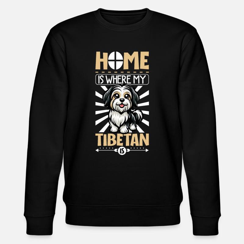 Zuhause - Tibet-Terrier - Stanley/Stella Unisex Bio-Sweatshirt CHANGER - Schwarz