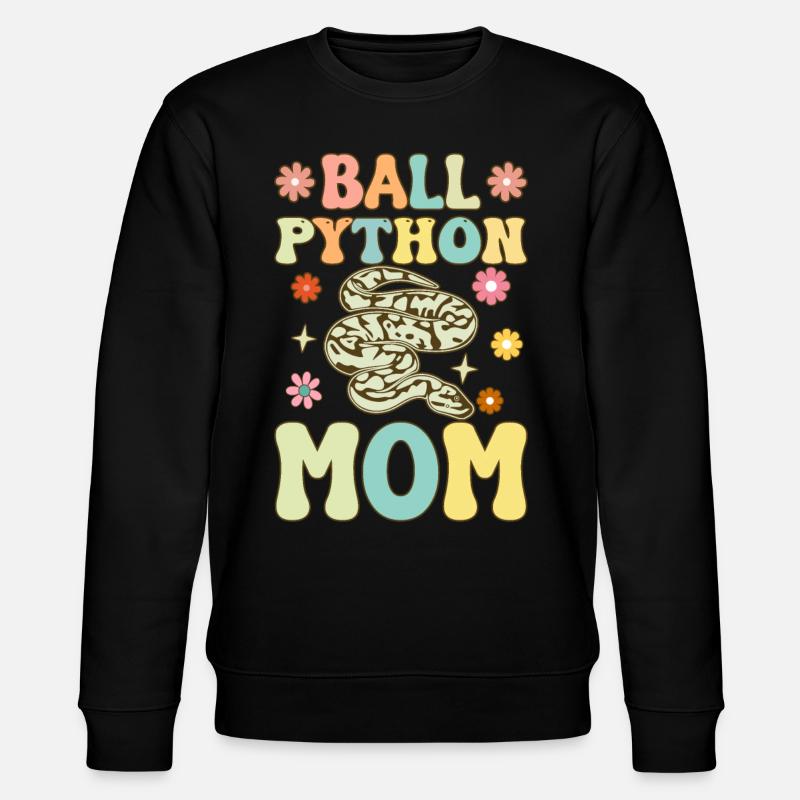 Kugelpython-Mama Groovy Snake Mama - Stanley/Stella Unisex Bio-Sweatshirt CHANGER - Schwarz