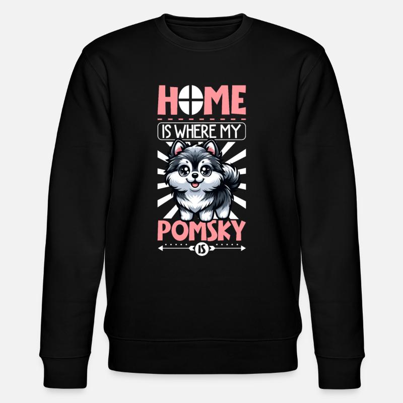 Zuhause - Pomsky - Stanley/Stella Unisex Bio-Sweatshirt CHANGER - Schwarz