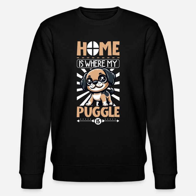 Zuhause - Puggle - Stanley/Stella Unisex Bio-Sweatshirt CHANGER  - Schwarz