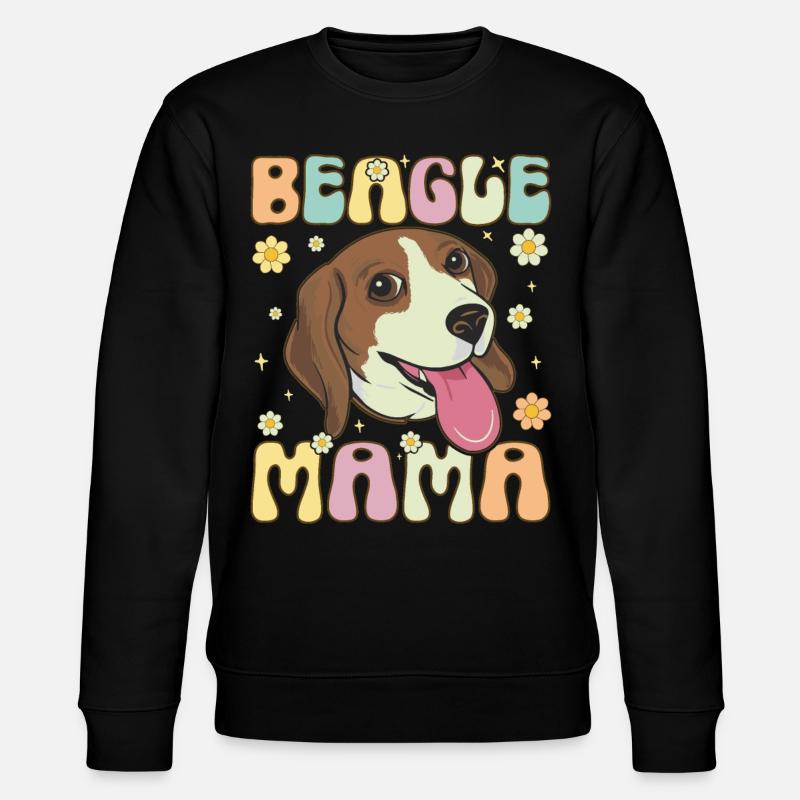 Beagle Mama Groovy Chien Maman - Sweat bio CHANGER Stanley/Stella Unisexe - noir