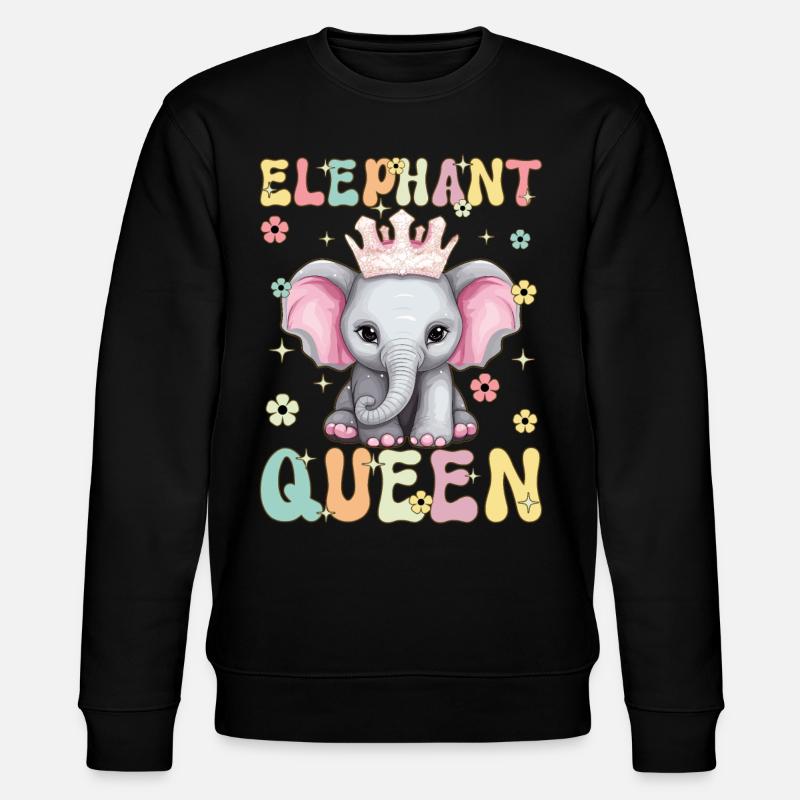Elephant Queen Groovy Elephant Mom - Stanley/Stella CHANGER Unisex Organic Sweatshirt - black
