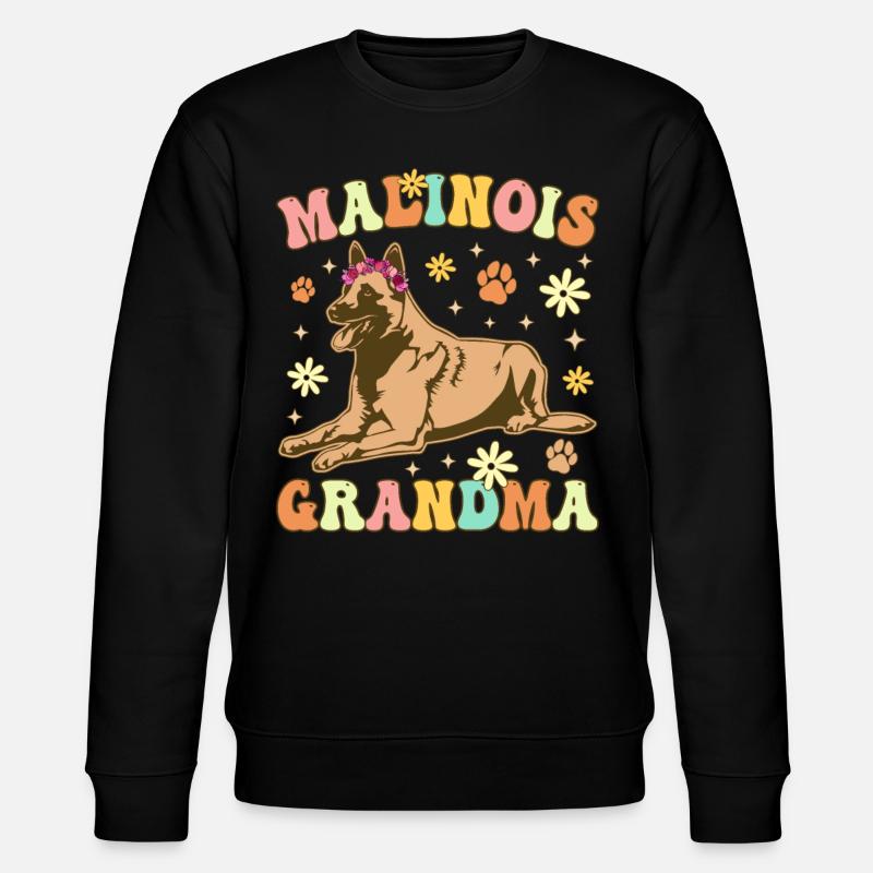 Malinois Granny Groovy Belge Malinois - Sweat bio CHANGER Stanley/Stella Unisexe - noir