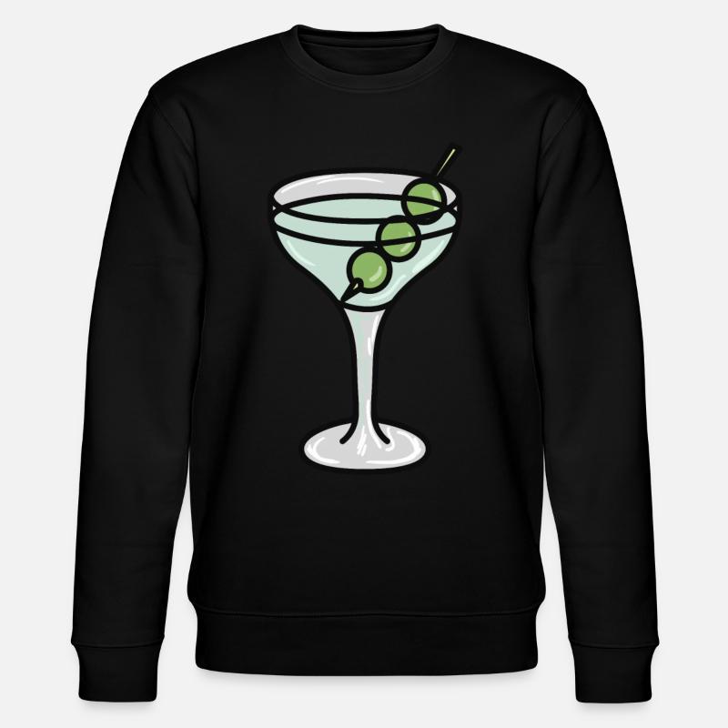 Verre à Martini aux olives - Sweat bio CHANGER Stanley/Stella Unisexe - noir