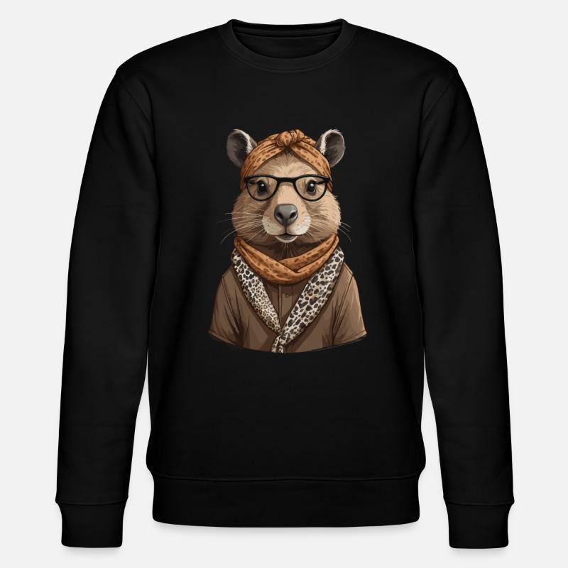 Drôle Capymama Capybara Mère Design - Sweat bio CHANGER Stanley/Stella Unisexe - noir