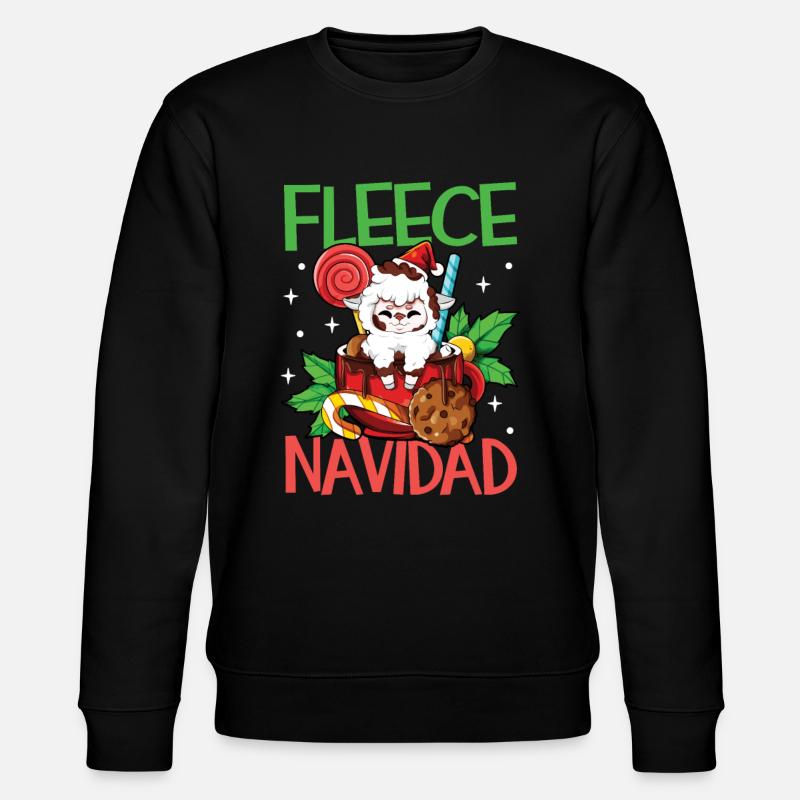 Polaire Navidad - Lama de Noël - Sweat bio CHANGER Stanley/Stella Unisexe - noir