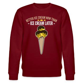 Summer Chocolate Ice Cream Cup Icecream - Stanley/Stella Unisex Bio-Sweatshirt CHANGER  - Burgunderrot - Vorne - Nik (191cm) & Marisol (170cm)