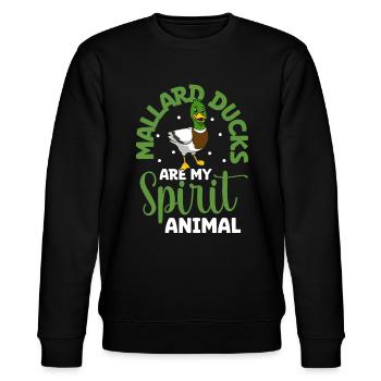 Lieblingstier - Stockente - Stanley/Stella Unisex Bio-Sweatshirt CHANGER  - Schwarz - Vorne - Nik (191cm) & Marisol (170cm)