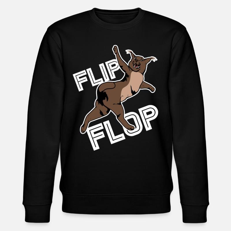 Großer Floppa Karakal Katze Meme - Stanley/Stella Unisex Bio-Sweatshirt CHANGER  - Schwarz