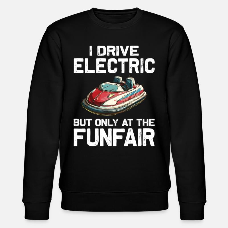 Ich fahre Elektrisch Kirmes Autoscooter - Stanley/Stella Unisex Bio-Sweatshirt CHANGER - Schwarz