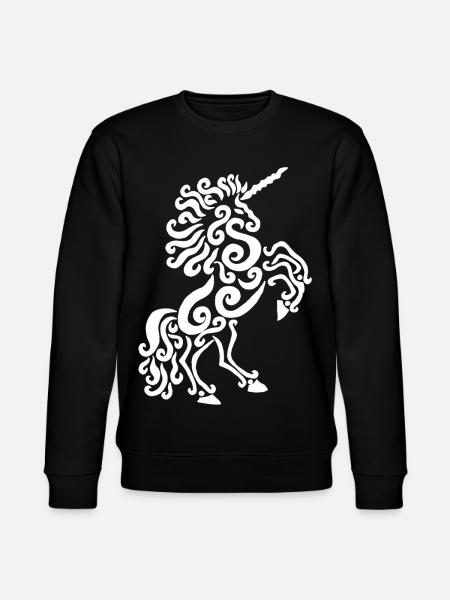 Einhorn Pferd (weiß) - Stanley/Stella Unisex Bio-Sweatshirt CHANGER - Schwarz