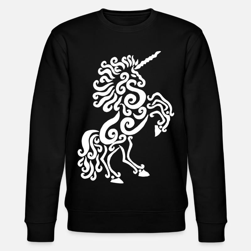 Einhorn Pferd (weiß) - Stanley/Stella Unisex Bio-Sweatshirt CHANGER  - Schwarz