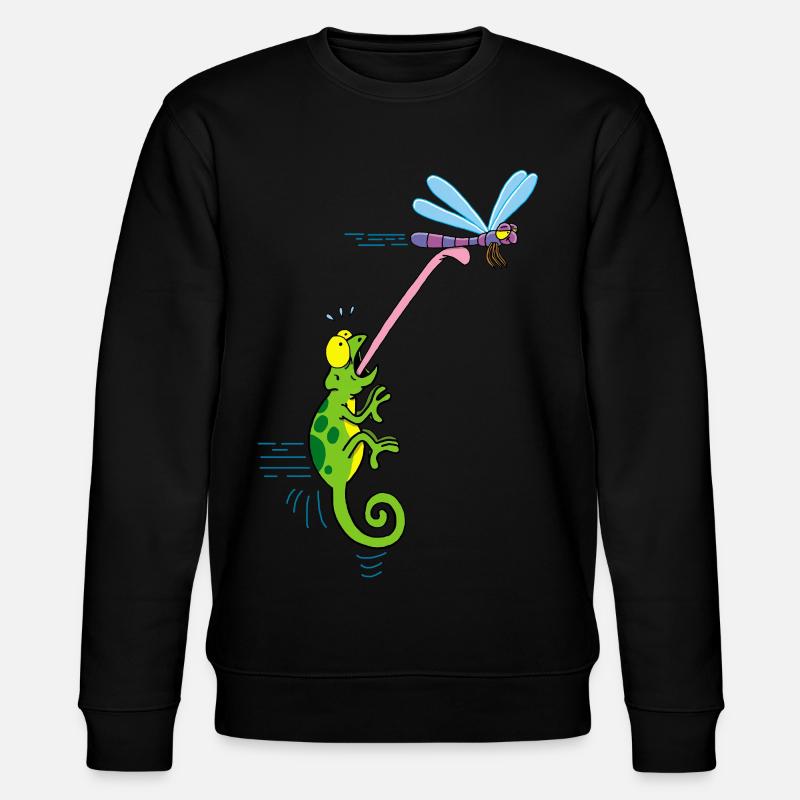 Die Libelle und das Chamäleon - Stanley/Stella Unisex Bio-Sweatshirt CHANGER  - Schwarz
