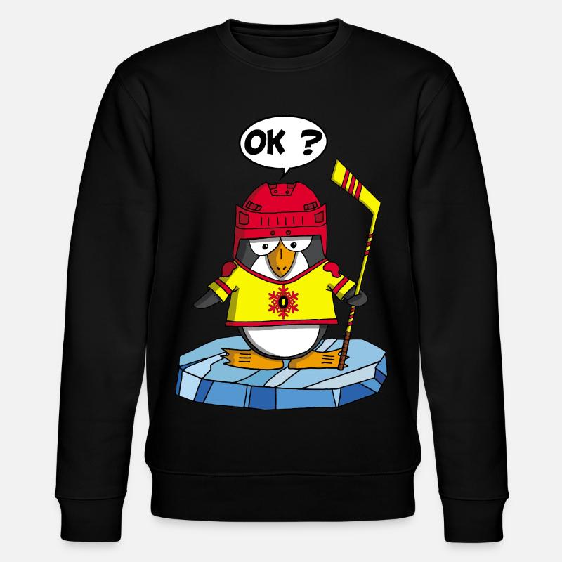 Pinguin und Wintersport - Stanley/Stella Unisex Bio-Sweatshirt CHANGER  - Schwarz