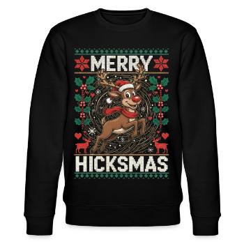 Weihnachten Rentier Illustration - Rote Nase, Elch - Stanley/Stella Unisex Bio-Sweatshirt CHANGER  - Schwarz - Vorne - Nik (191cm) & Marisol (170cm)