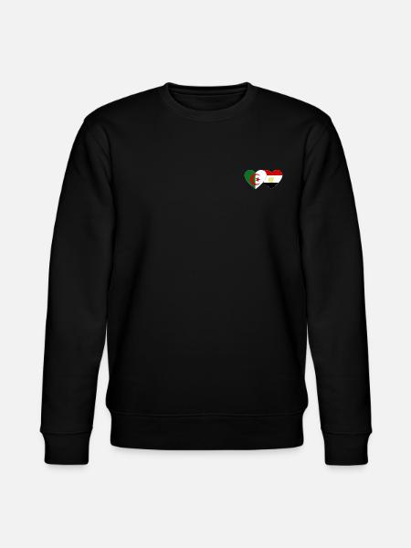 Algeria Egypt Flag Heart - Stanley/Stella CHANGER Unisex Organic Sweatshirt - black