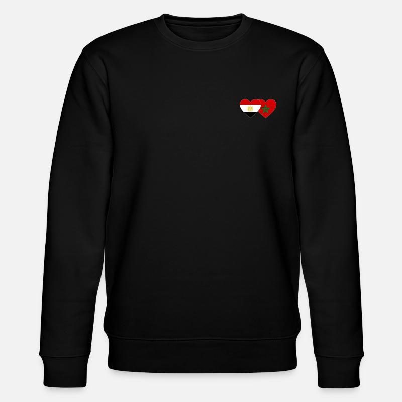 Egypte Maroc Drapeau Coeur - Sweat bio CHANGER Stanley/Stella Unisexe - noir