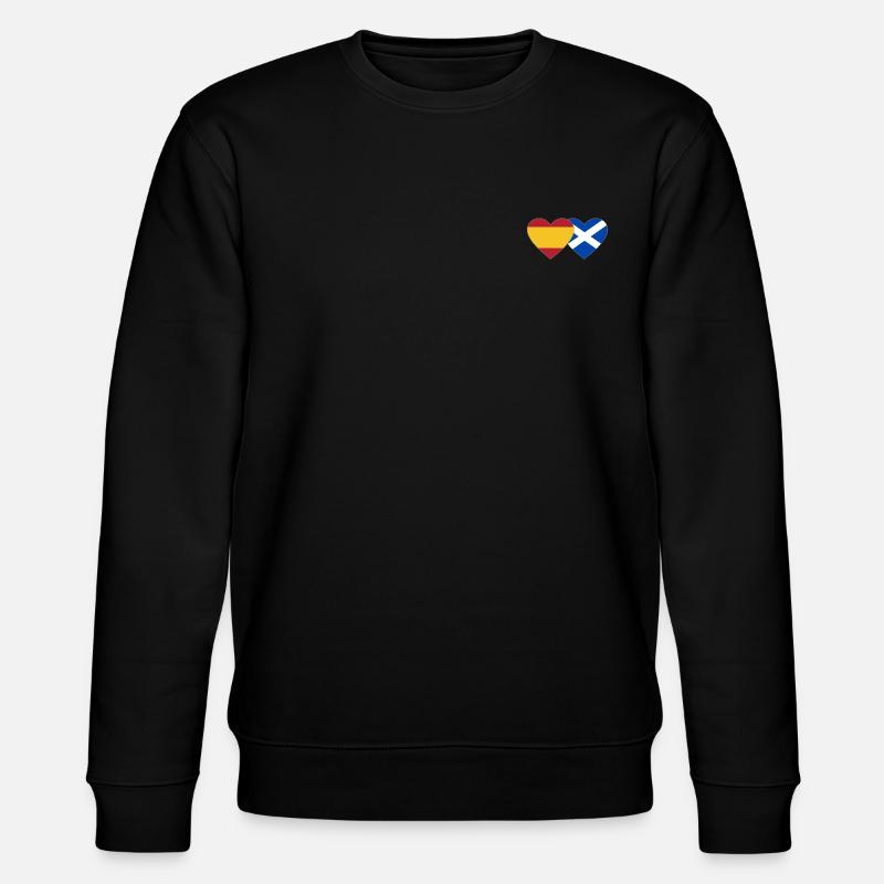 Spanien Schottland Flagge Herz - Stanley/Stella Unisex Bio-Sweatshirt CHANGER  - Schwarz