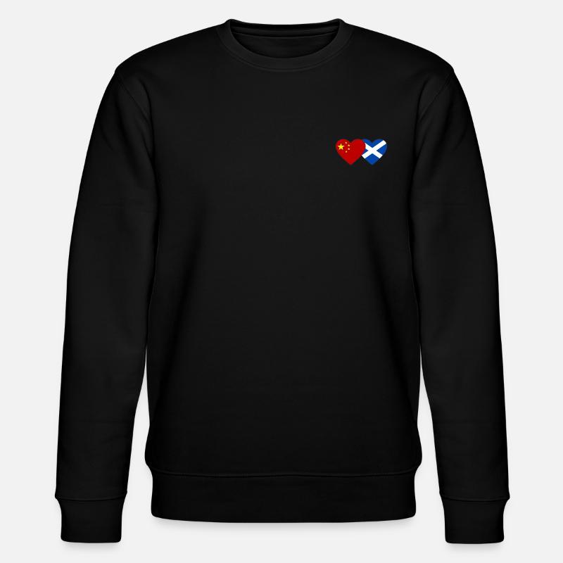 Ecosse Chine drapeau coeur - Sweat bio CHANGER Stanley/Stella Unisexe - noir