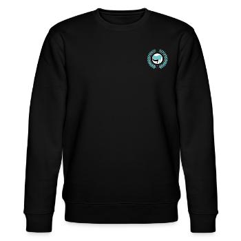 Antifa Logo türkis - Stanley/Stella Unisex Bio-Sweatshirt CHANGER  - Schwarz - Vorne - Nik (191cm) & Marisol (170cm)