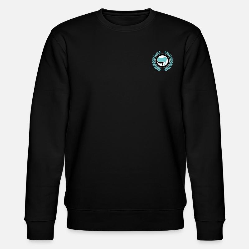 Logo Antifa turquoise - Sweat bio CHANGER Stanley/Stella Unisexe - noir