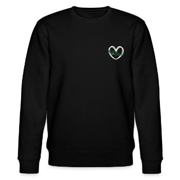 Hustle with Heart (green) - Stanley/Stella Unisex Bio-Sweatshirt CHANGER  - Schwarz - Vorne - Nik (191cm) & Marisol (170cm)