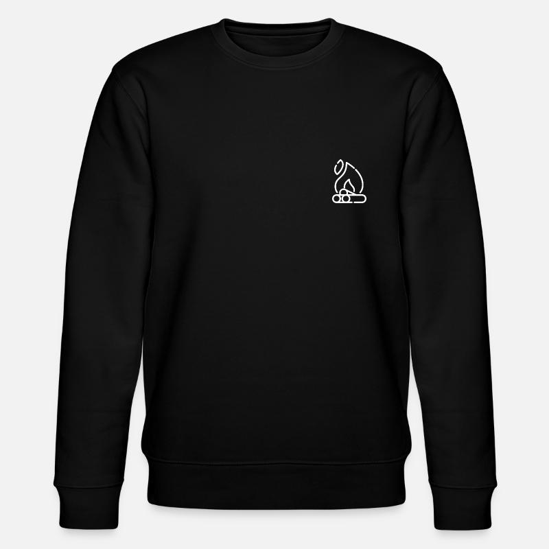 Campfire lineart gift idea white - Stanley/Stella CHANGER Unisex Organic Sweatshirt - black