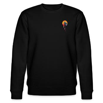 Street art pigeon - Stanley/Stella CHANGER Unisex Organic Sweatshirt - black - Front - Nik (191cm) & Marisol (170cm)