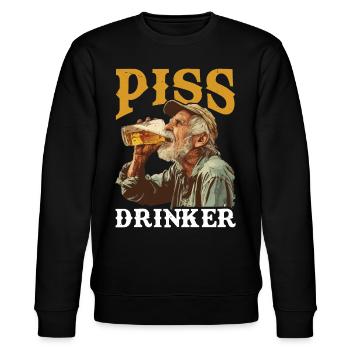 Piss Drinker 43 - Stanley/Stella Unisex Bio-Sweatshirt CHANGER  - Schwarz - Vorne - Nik (191cm) & Marisol (170cm)