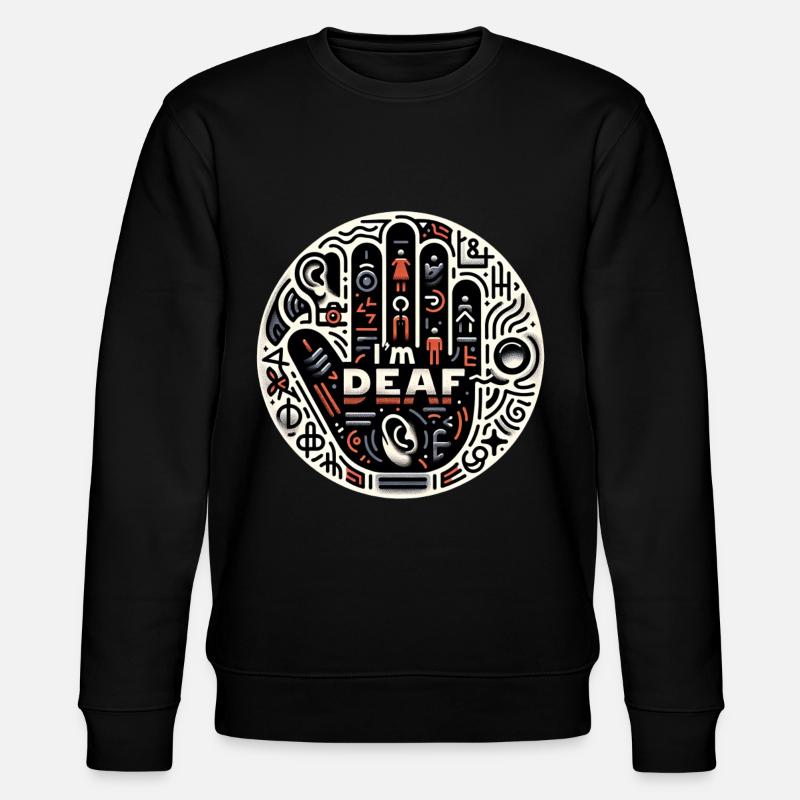 I'm Deaf 42 - Stanley/Stella Unisex Bio-Sweatshirt CHANGER  - Schwarz