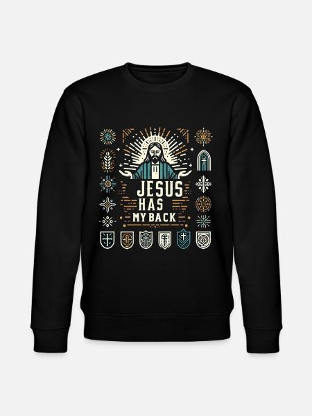 Jesus Has My Back 20 - Stanley/Stella CHANGER Unisex Organic Sweatshirt - black