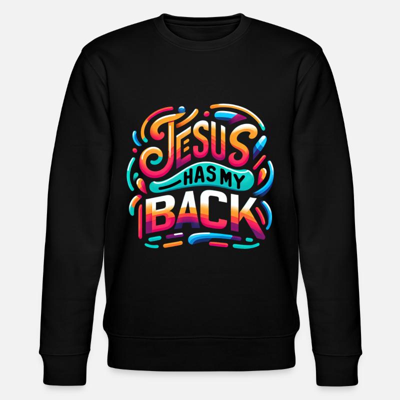 Jesus Has My Back 24 - Stanley/Stella Unisex Bio-Sweatshirt CHANGER  - Schwarz