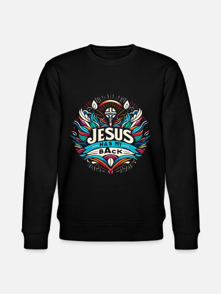 Jesus Has My Back 27 - Stanley/Stella Unisex Bio-Sweatshirt CHANGER  - Schwarz