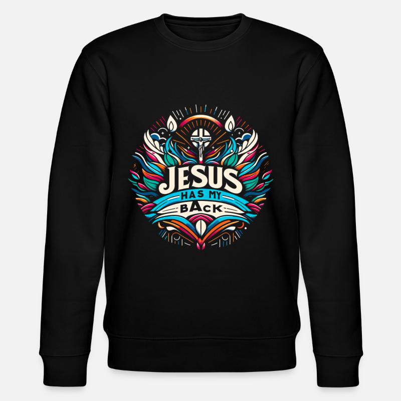 Jesus Has My Back 27 - Stanley/Stella CHANGER Unisex Organic Sweatshirt - black