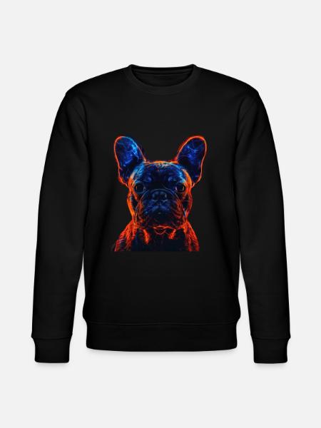 Red and Blue French Bulldog - Stanley/Stella CHANGER Unisex Organic Sweatshirt - black