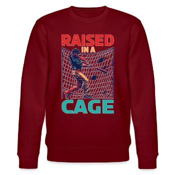 Raised In A Cage 26 - Stanley/Stella CHANGER Unisex Organic Sweatshirt - burgundy - Front - Nik (191cm) & Marisol (170cm)