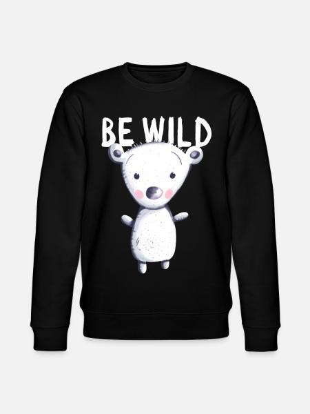 Be Wild isbjørn - Bear - Bear - Teddy - Baby - Stanley/Stella økologisk unisex-sweatshirt CHANGER  - sort