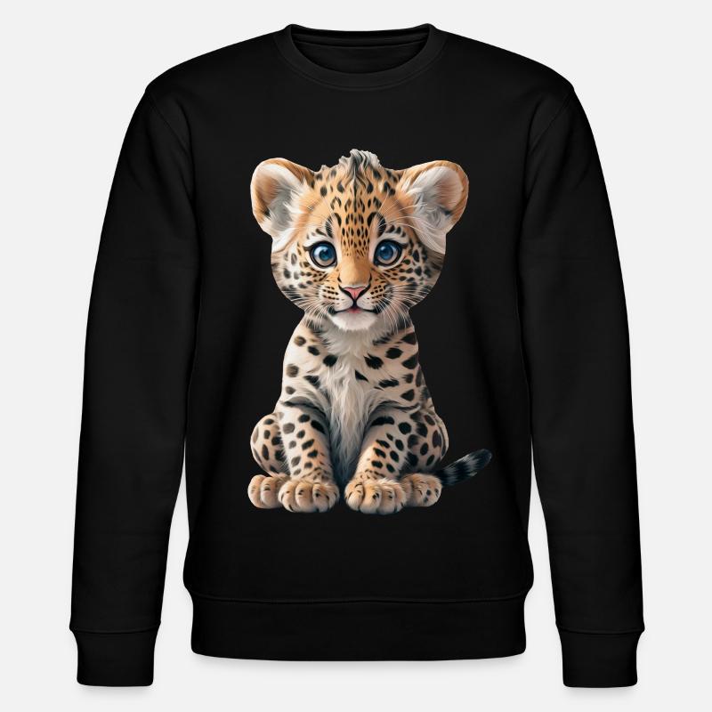 Baby Leopard - Stanley/Stella Unisex Bio-Sweatshirt CHANGER  - Schwarz