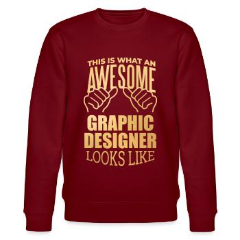 Graphic Designer - Stanley/Stella CHANGER Unisex Organic Sweatshirt - burgundy - Front - Nik (191cm) & Marisol (170cm)