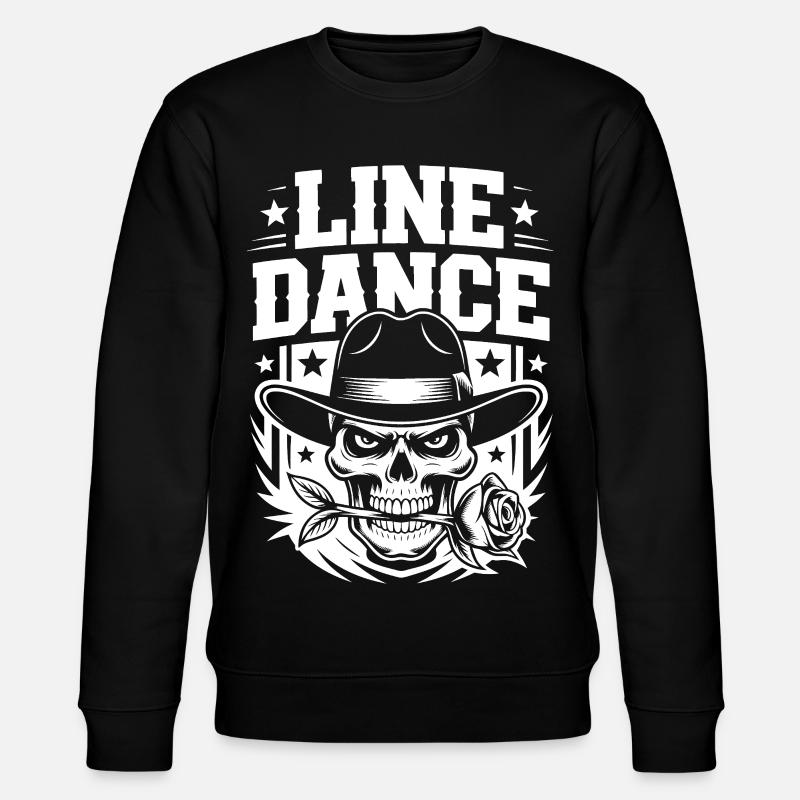 Line Dance Skelett mit Rose - Stanley/Stella Unisex Bio-Sweatshirt CHANGER  - Schwarz