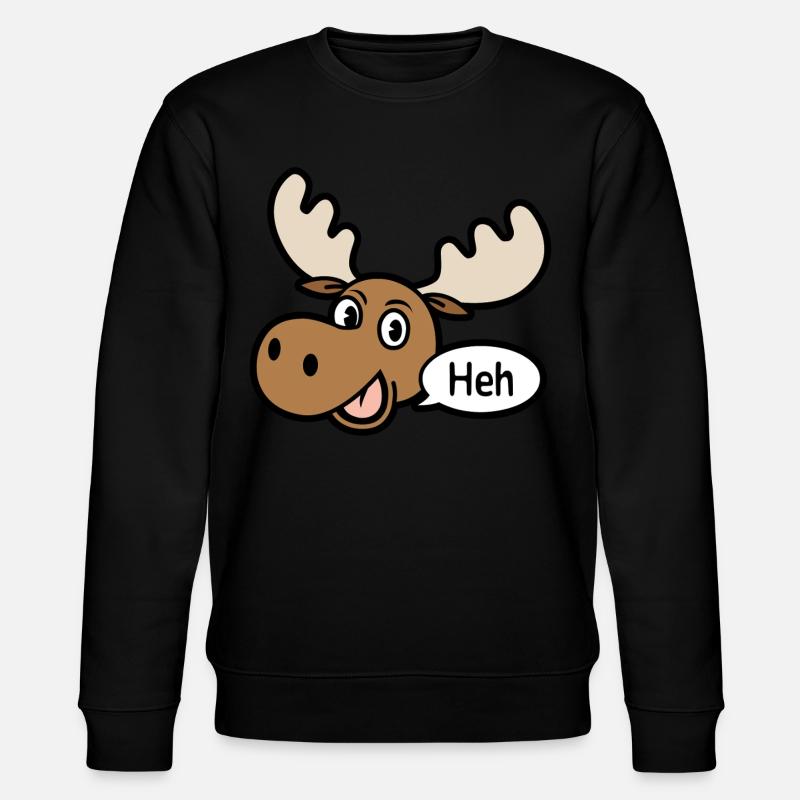 Amüsierter Elch - Stanley/Stella Unisex Bio-Sweatshirt CHANGER  - Schwarz