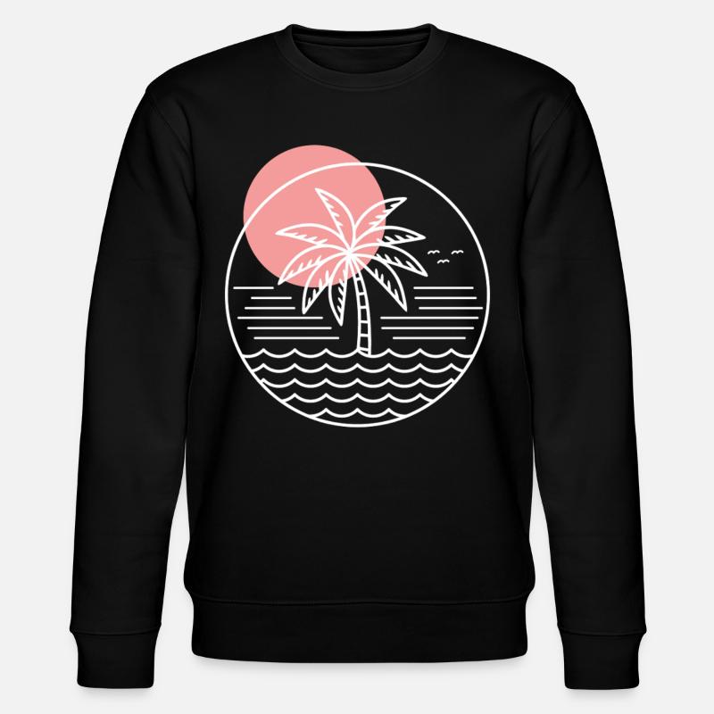Palm Tree Circle - Stanley/Stella CHANGER Unisex Organic Sweatshirt - black