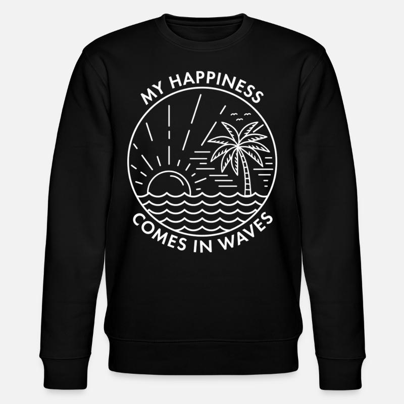 Mon bonheur vient par vagues - Sweat bio CHANGER Stanley/Stella Unisexe - noir