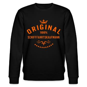 Original 100 Prozent Schifffahrtskaufmann - - Stanley/Stella Unisex Bio-Sweatshirt CHANGER  - Schwarz - Vorne - Nik (191cm) & Marisol (170cm)